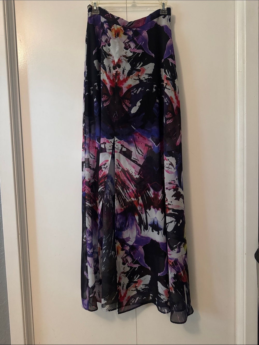 Askari Floral Maxi Skirt in Purple & Black